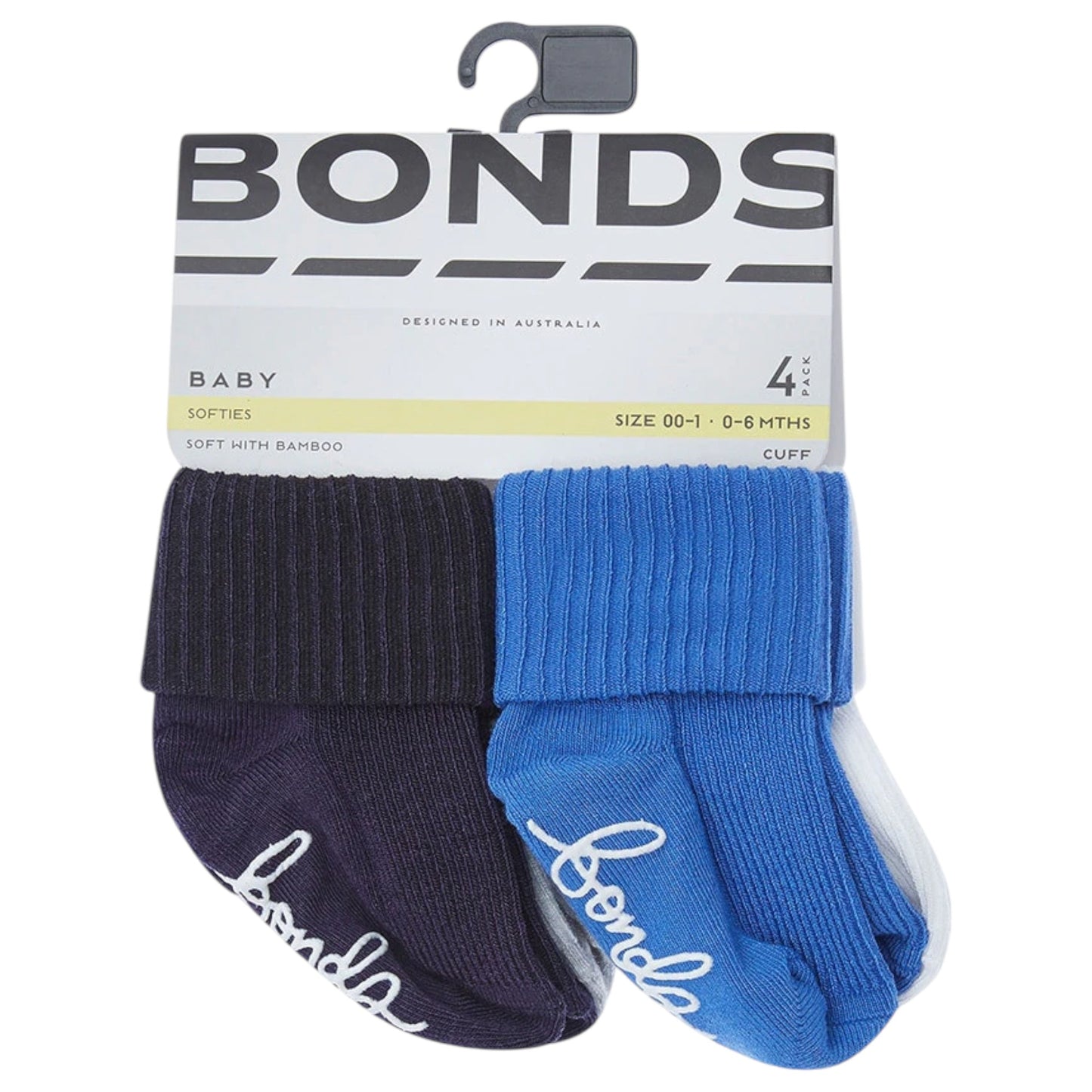 Unisex Kids Bonds Bamboo Super Soft Cuff Socks Multi