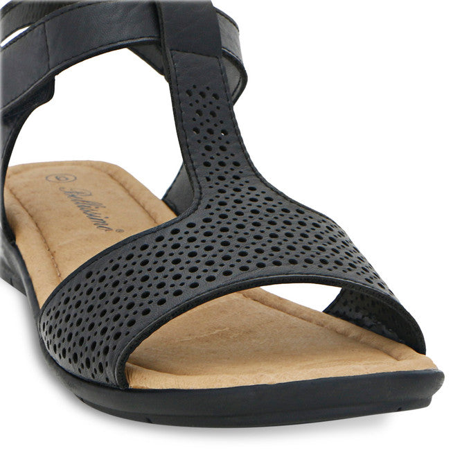 Womens Bellissimo Briar Black Flat Sandals