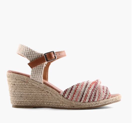 Womens Bellissimo Lou Red Multi Wedge Sandals