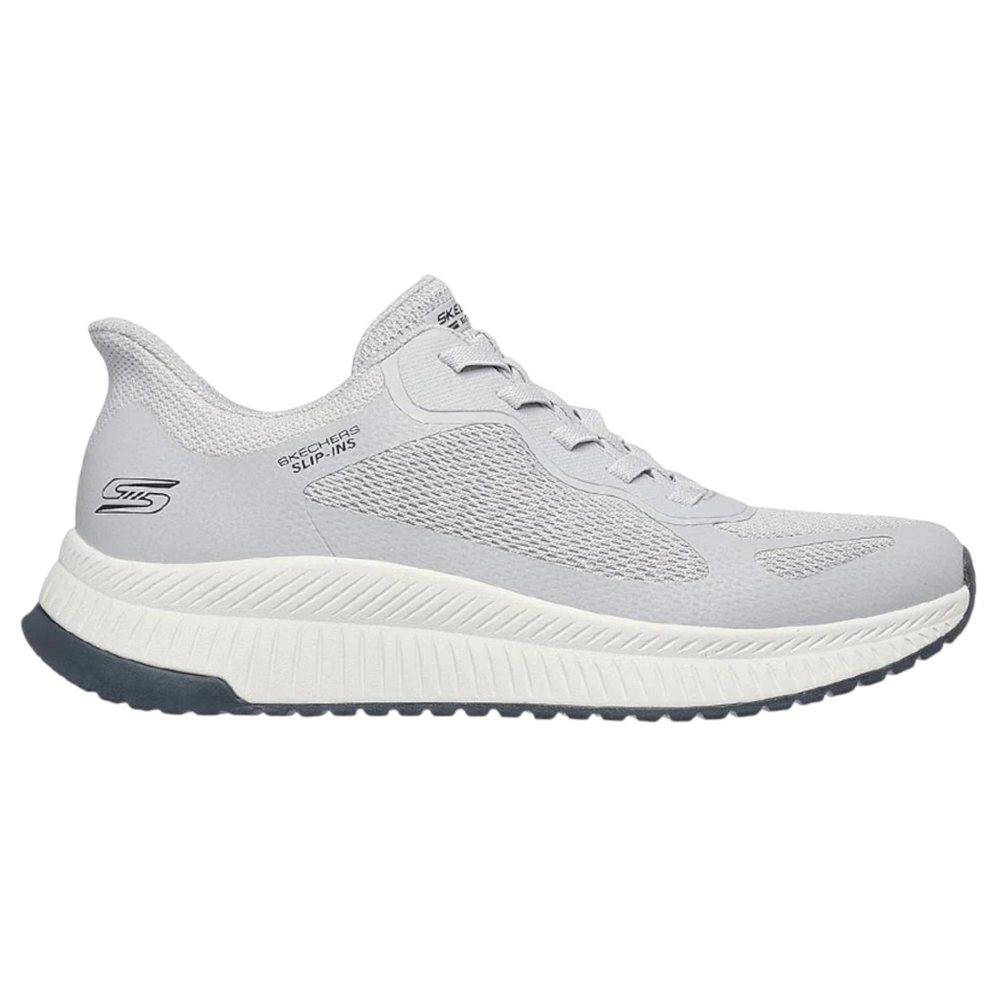 Mens Skechers BOBS Sport Squad Chaos 4 Shoes Light Grey