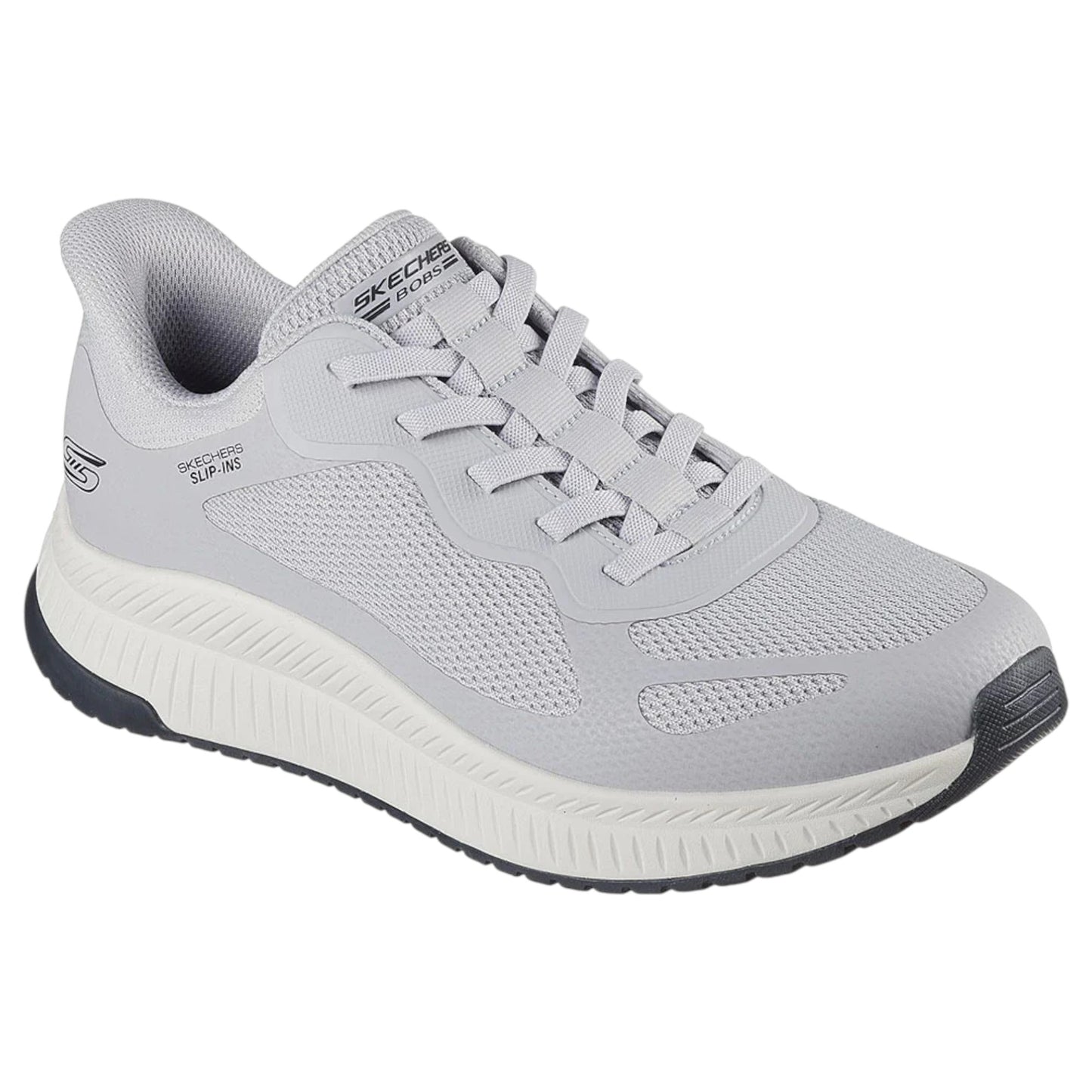 Mens Skechers BOBS Sport Squad Chaos 4 Shoes Light Grey