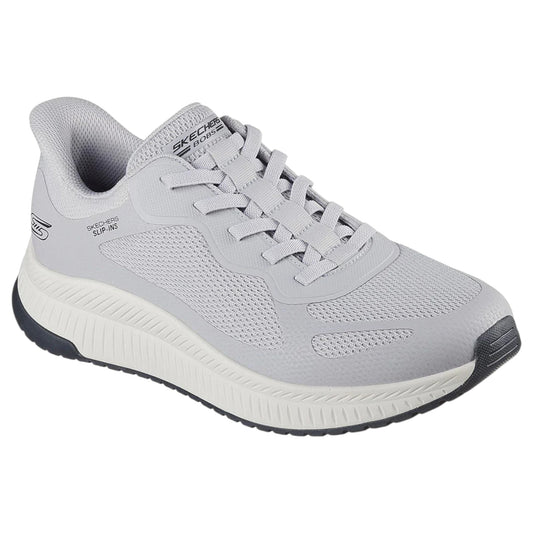 Mens Skechers BOBS Sport Squad Chaos 4 Shoes Light Grey