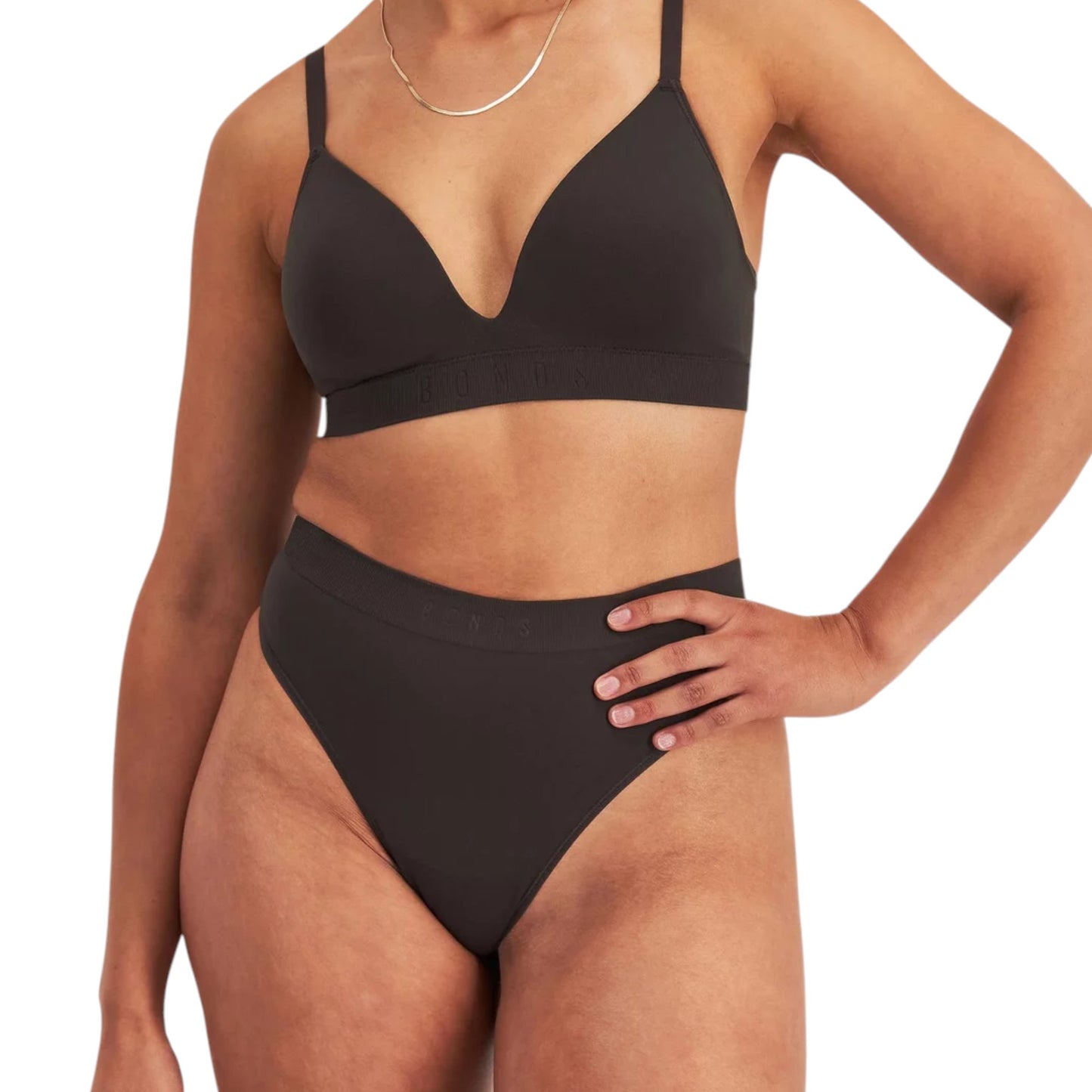 Womens Bonds Bases Seamless Wirefree Seamless Bra Dusted Black
