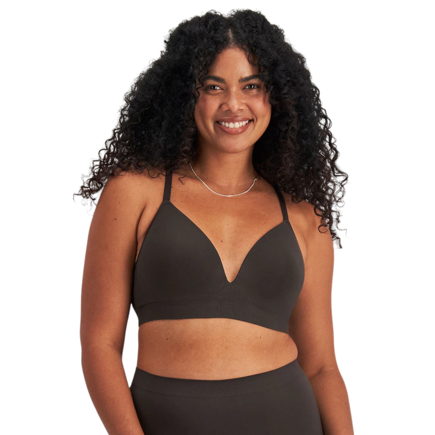 Womens Bonds Bases Seamless Wirefree Seamless Bra Dusted Black