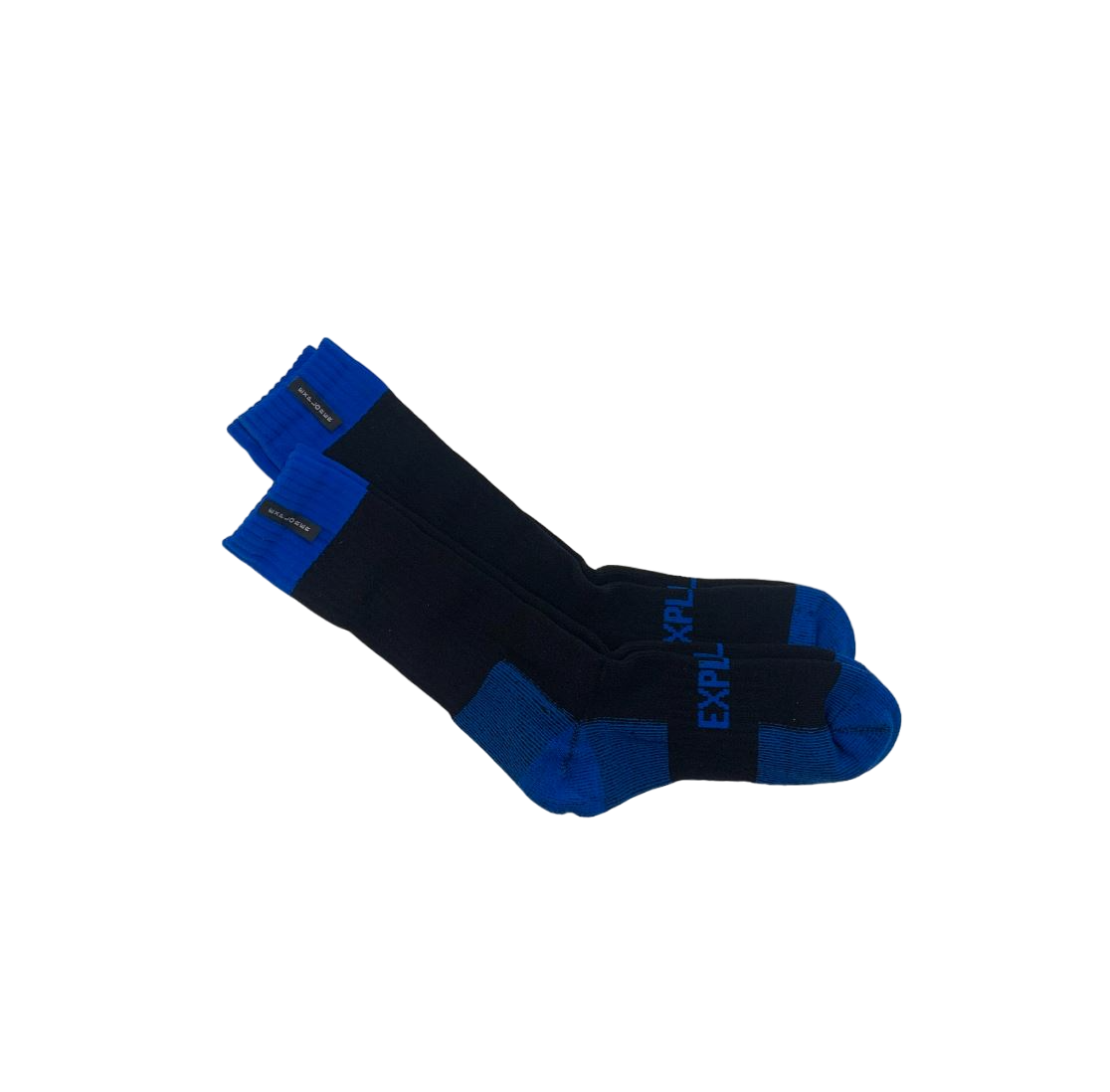 2 Pack Mens Explorer Tough Work Cotton Crew Socks Black/Blue
