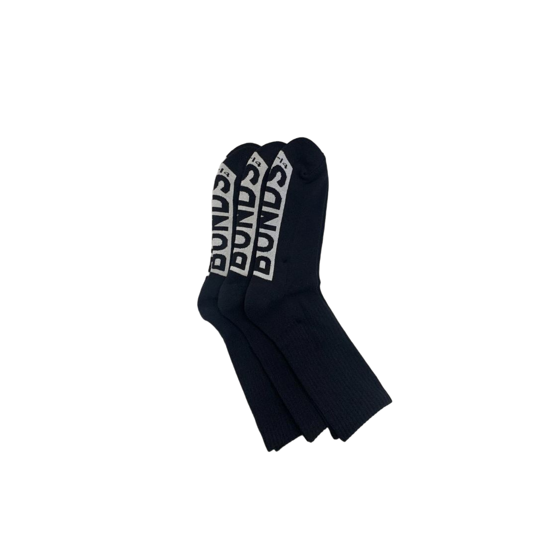 3 Pack Mens Bonds Logo Cushioned Crew Socks Black