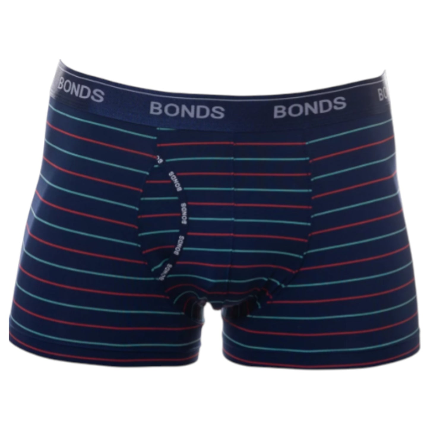 Mens Bonds Microfibre Guyfront Trunks Underwear Navy/Red/Aqua Stripes