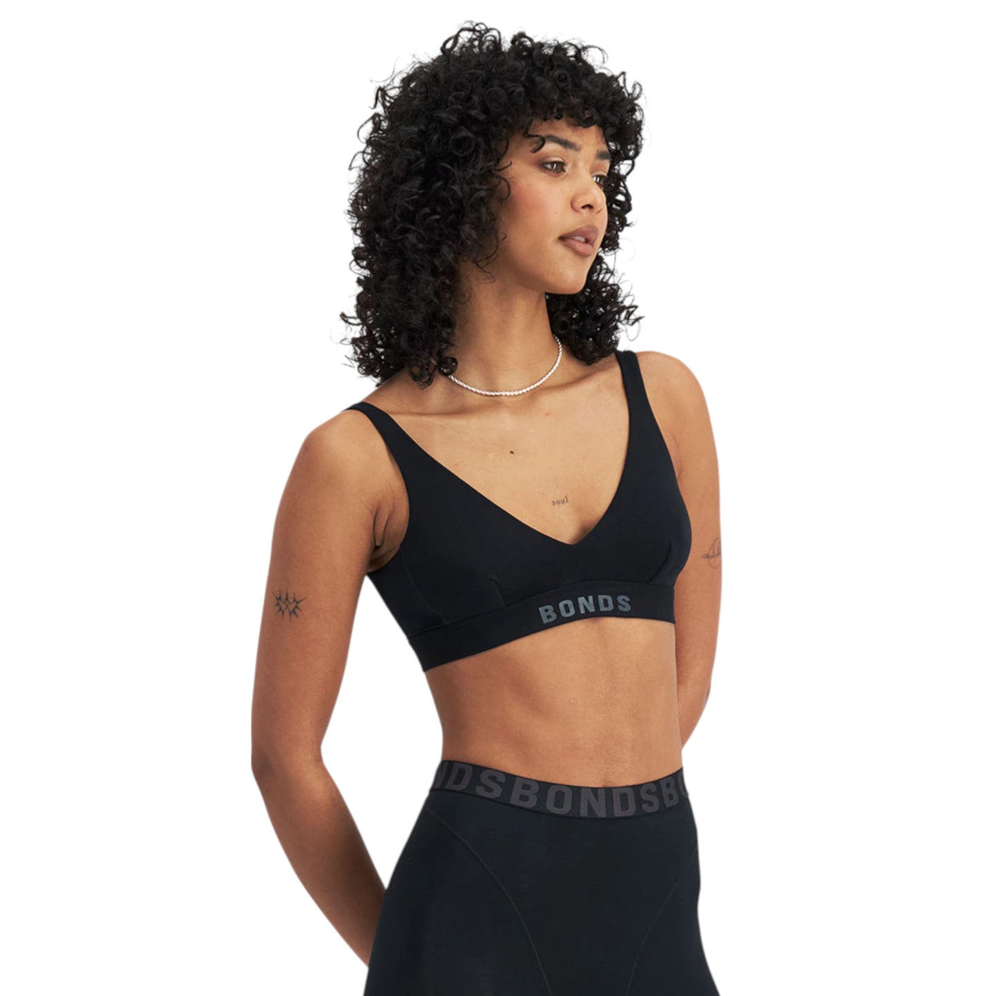 Womens Bonds Chafe Off Crop Bra Black