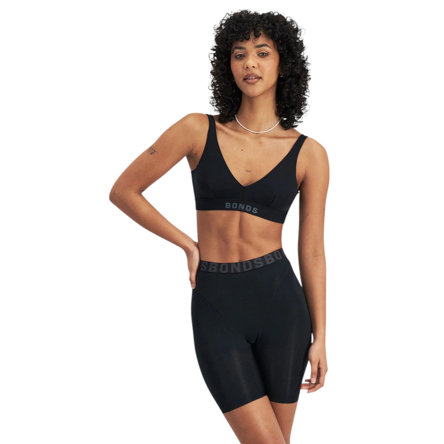 Womens Bonds Chafe Off Crop Bra Black