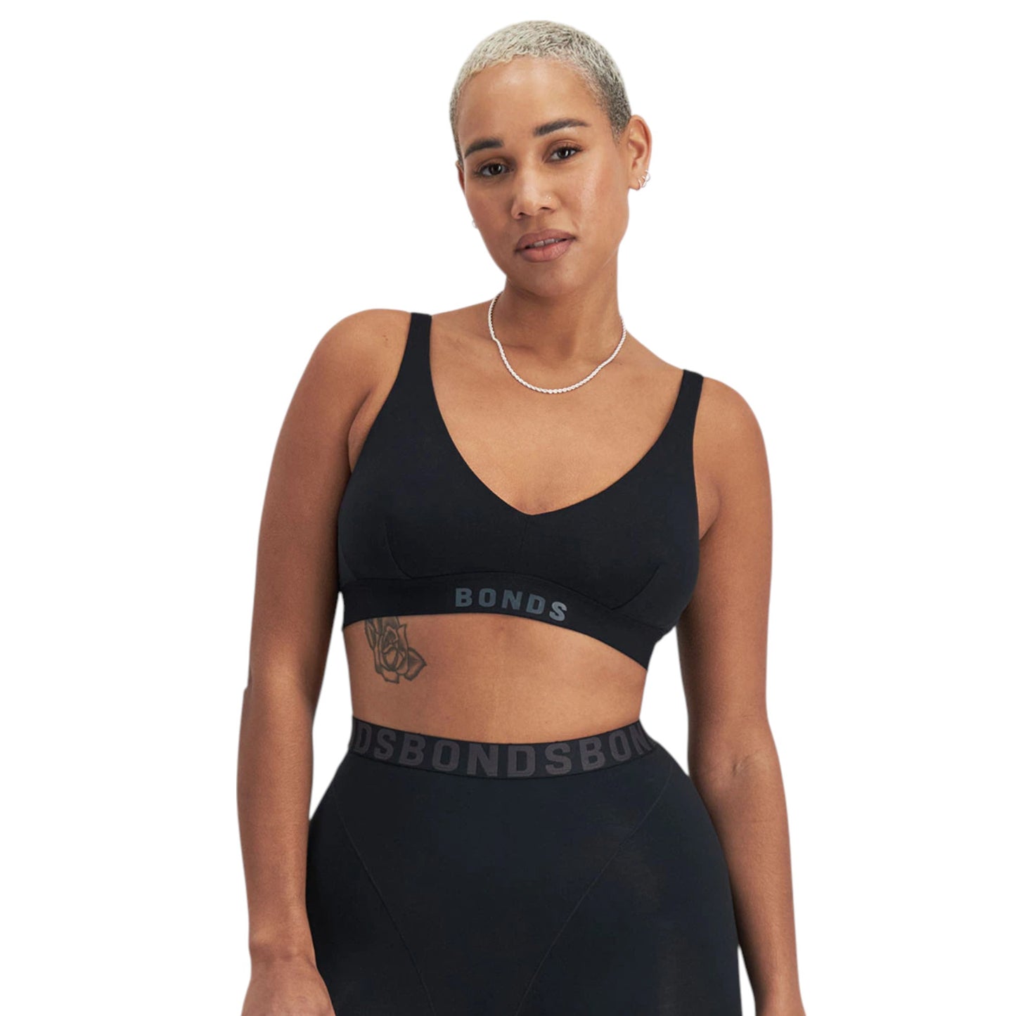 Womens Bonds Chafe Off Crop Bra Black