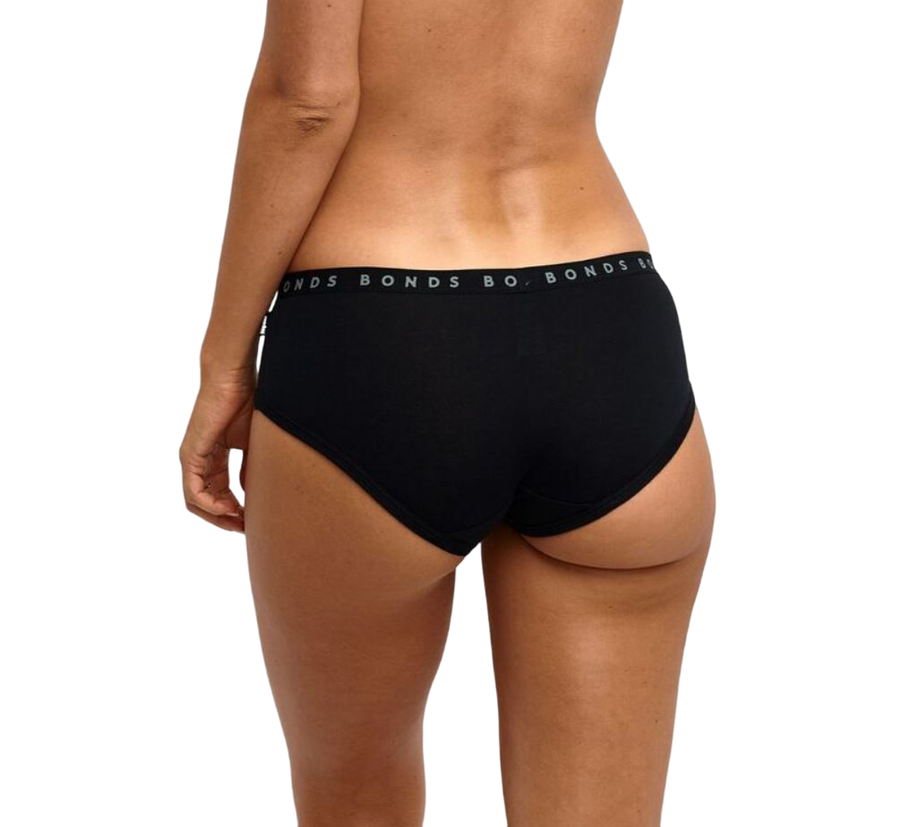3 Pack Womens Bonds Hipster Boyleg Briefs Underwear Black