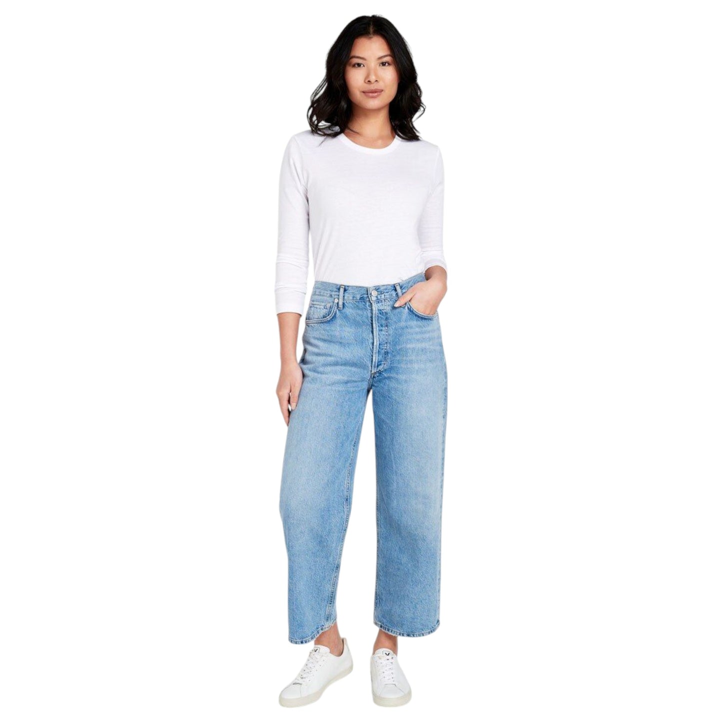 Womens Bonds Long Sleeve Crew T-Shirt White