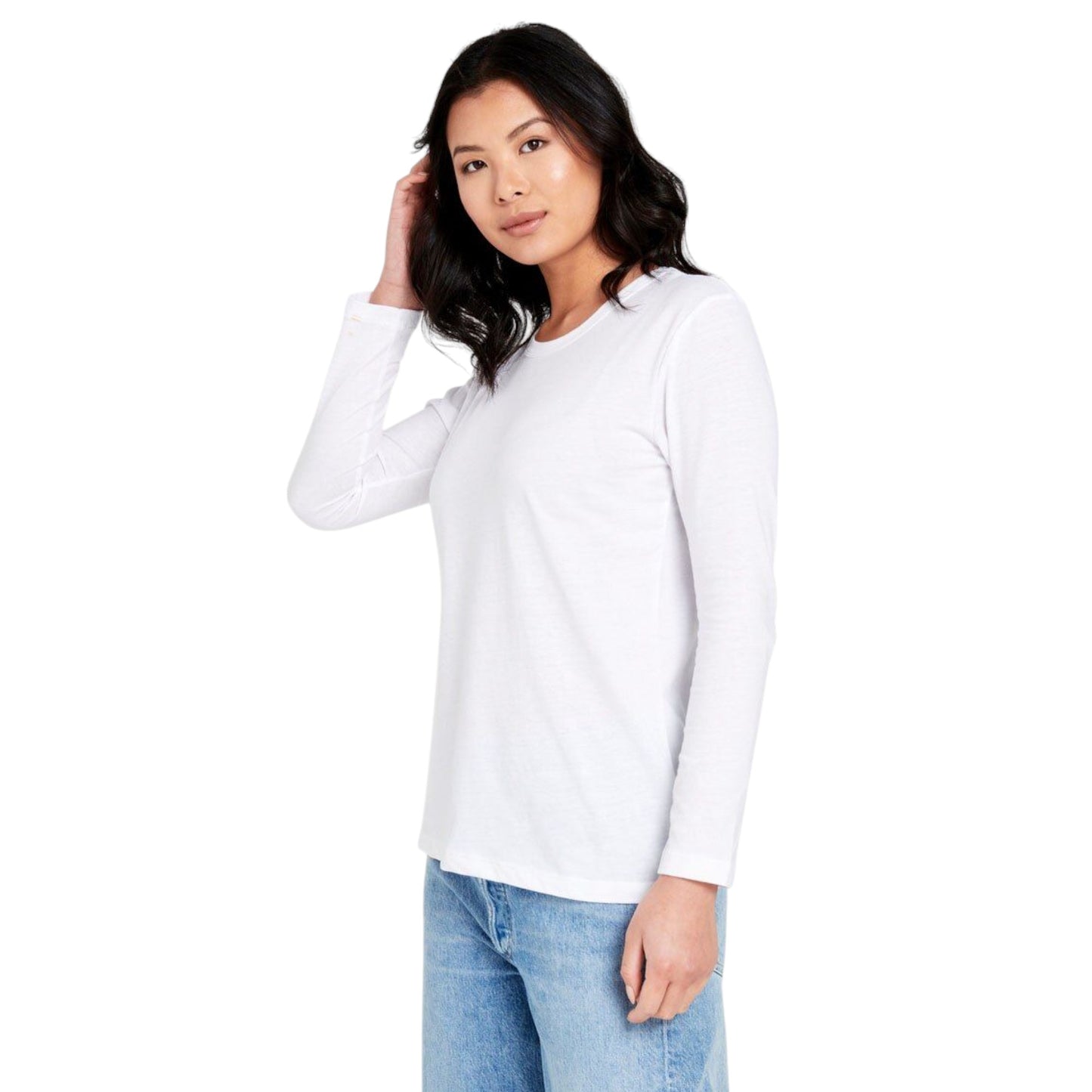 Womens Bonds Long Sleeve Crew T-Shirt White