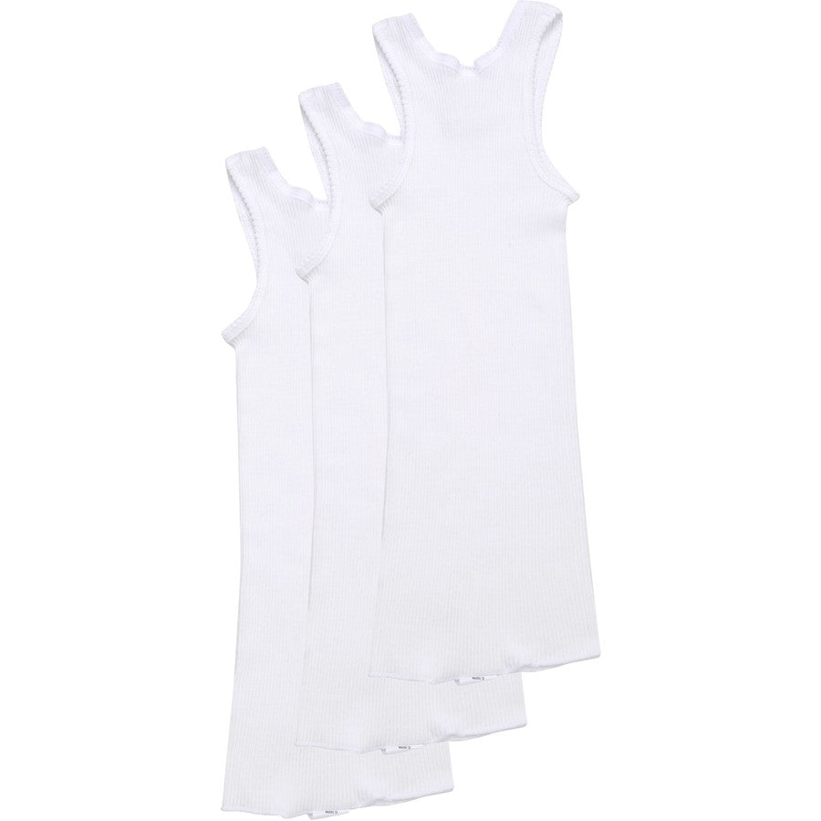 3 Pack Baby Unisex Bonds Baby Ribbed Singlet White
