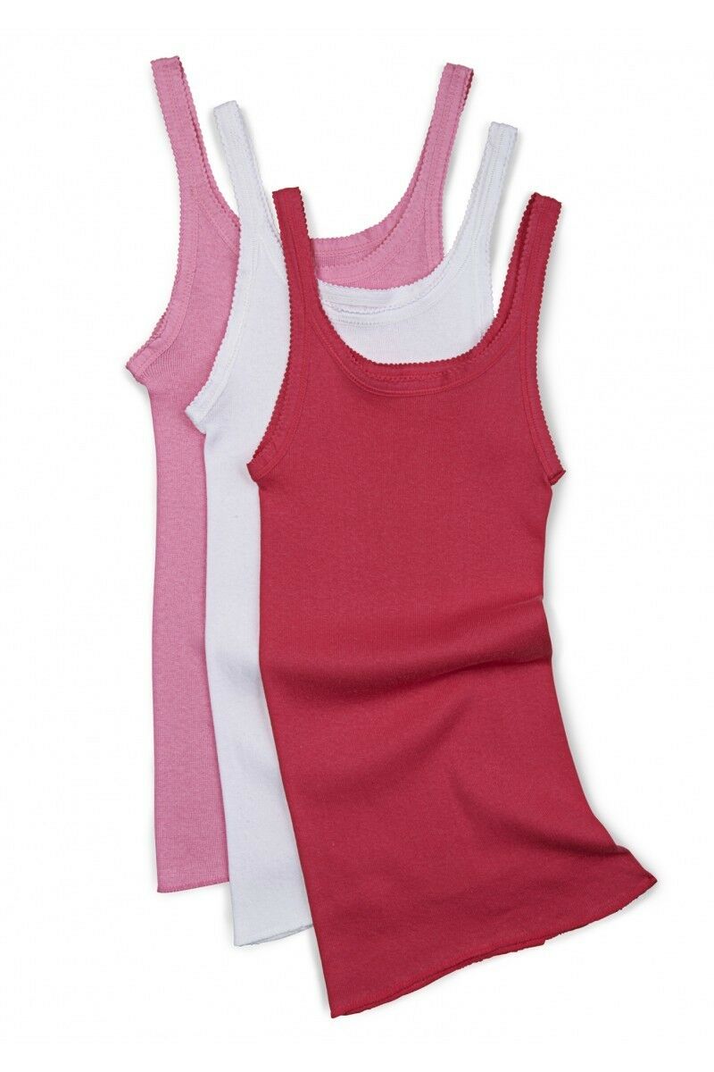 3 Pack Kids Girls Bonds Teena Cotton Singlet Multi