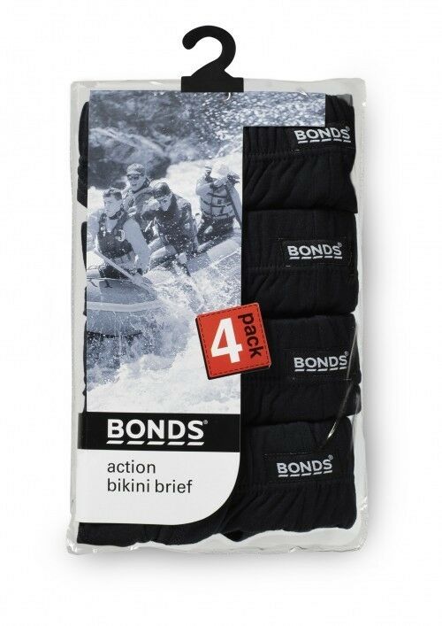 4 Pack Mens Bonds Action Hipster Briefs Underwear Black