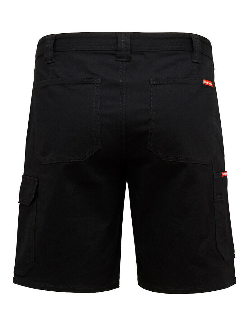 Mens Hard Yakka Core Basic Stretch Drill Cargo Shorts Black