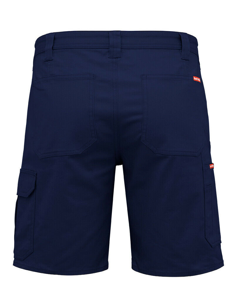 Mens Hard Yakka Core Basic Stretch Drill Cargo Shorts Navy