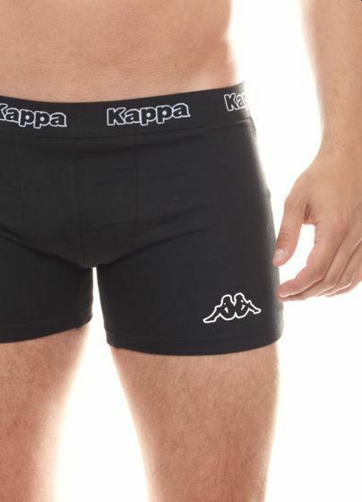 10 x Kappa Mens Boxer Shorts Comfy Trunks Black/Black