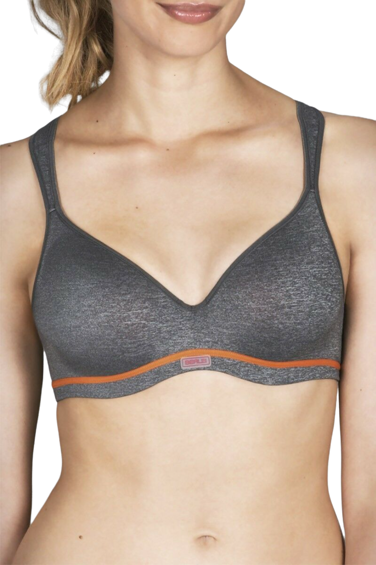 Womens Berlei Be Youth Support Underwire Sports Bra Dark Grey Marle