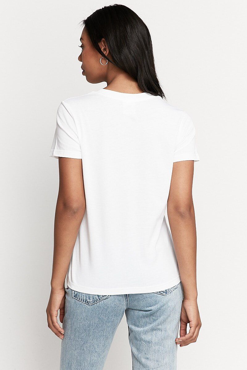 Womens Bonds Originals Light V-Neck T-Shirt White