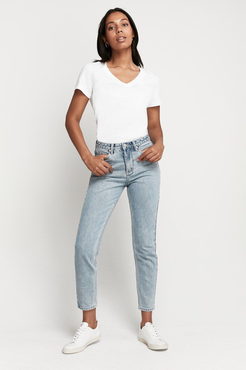 Womens Bonds Originals Light V-Neck T-Shirt White