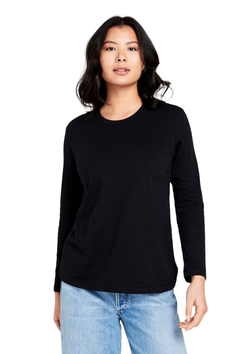 Womens Bonds Long Sleeve Crew T-Shirt Black