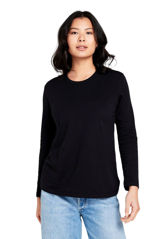 Womens Bonds Long Sleeve Crew T-Shirt Black