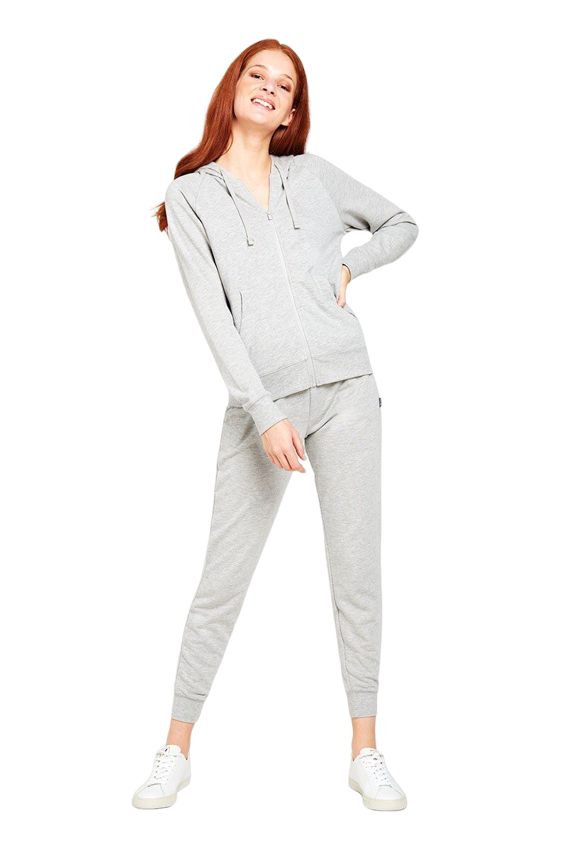Womens Bonds Essential Zip Hooded Hoodie Shadow Marle