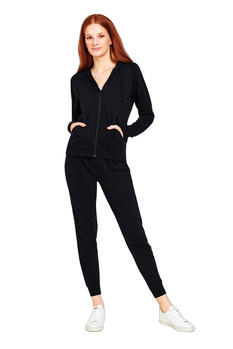 Womens Bonds Essential Zip Hooded Hoodie Black