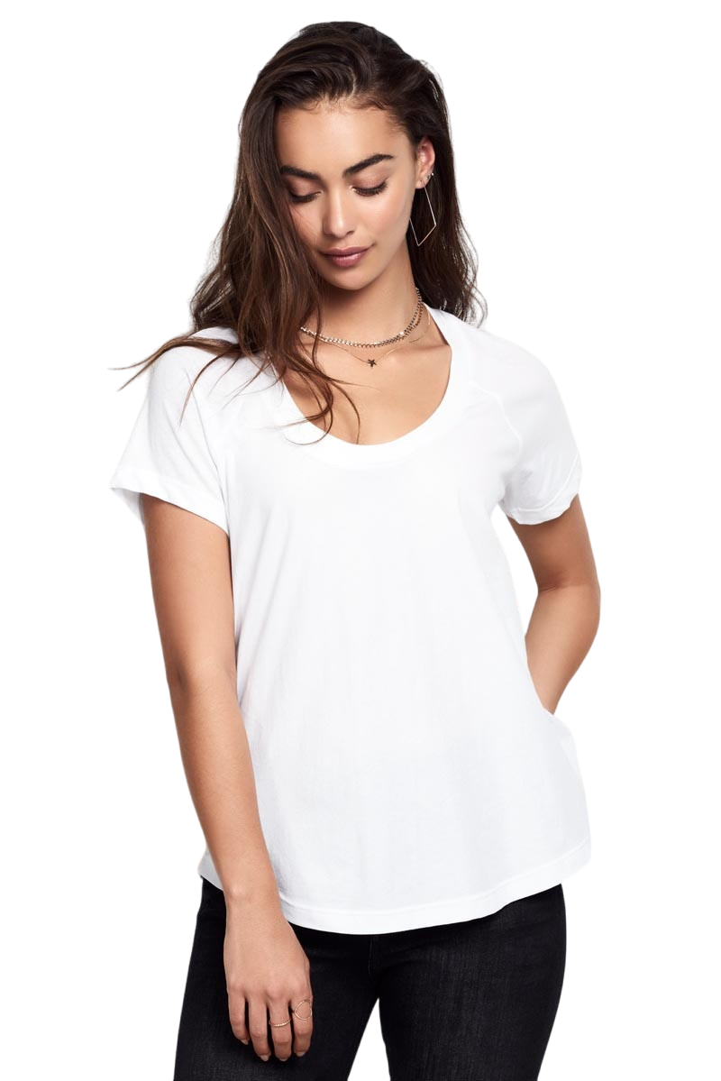 Womens Bonds Scoop Neck T-Shirt White