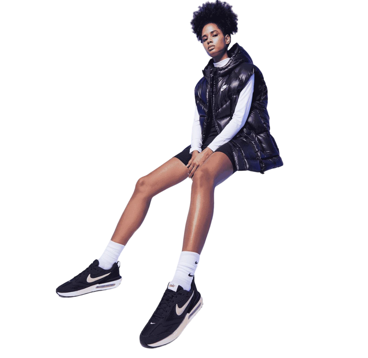 Womens Nike Air Max Dawn Shoes Black/Summit White