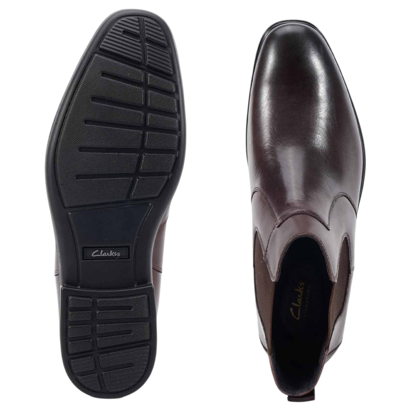 Mens Clarks Dorset Chelsea Brown Boots
