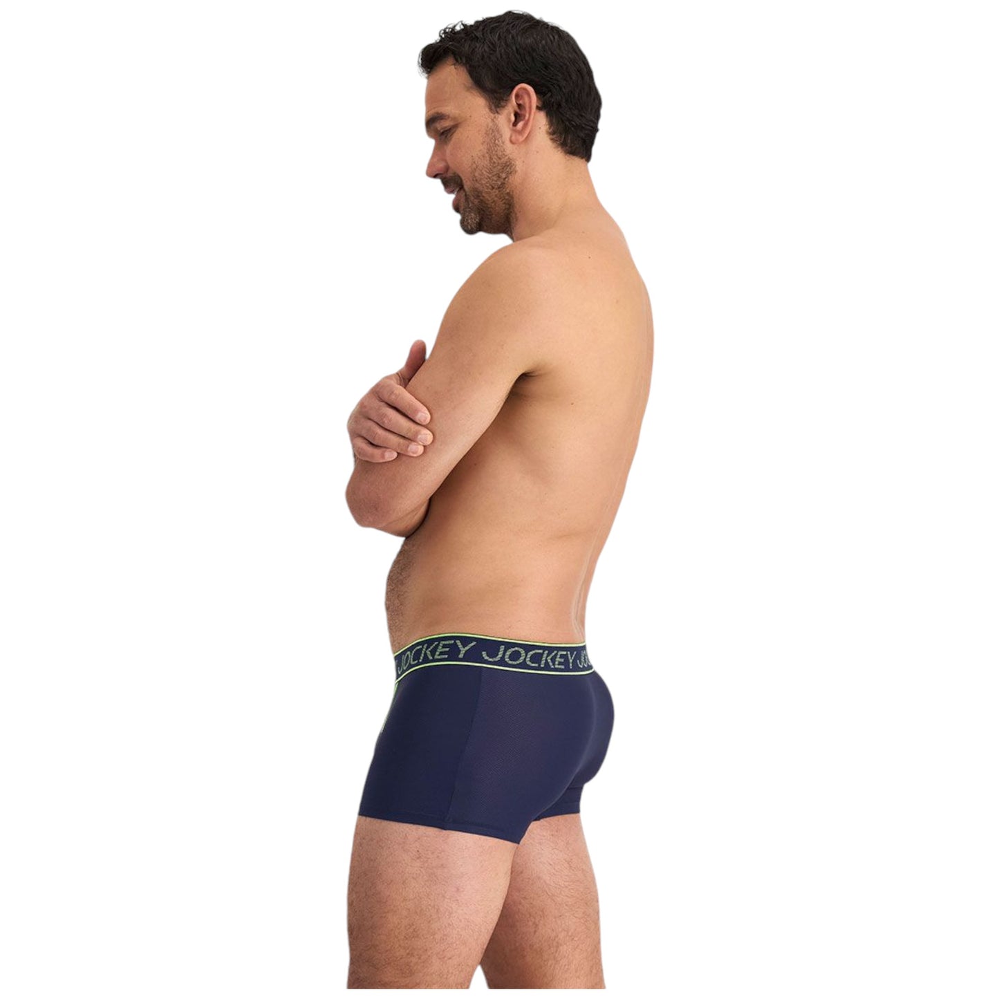 Mens Jockey Dry Impact Trunks Underwear Navy/Green