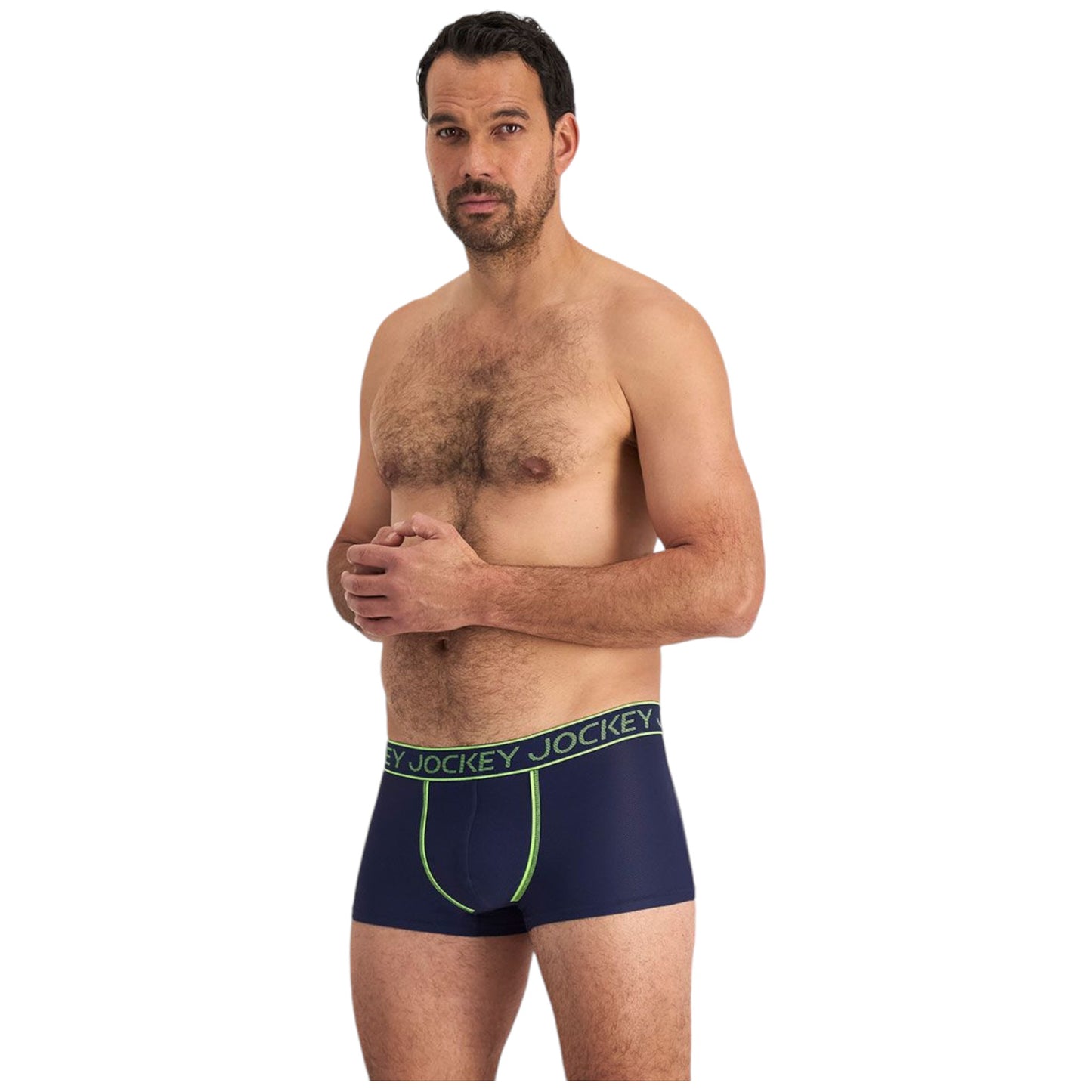 Mens Jockey Dry Impact Trunks Underwear Navy/Green