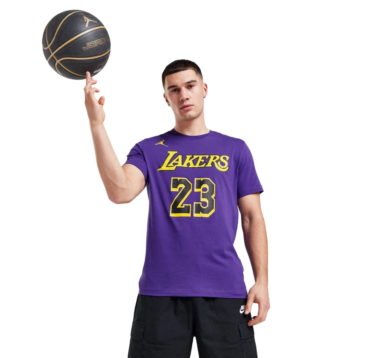 Mens Nike Air Jordan Statement Jersey NBA Lebron James Lakers T-Shirt Purple