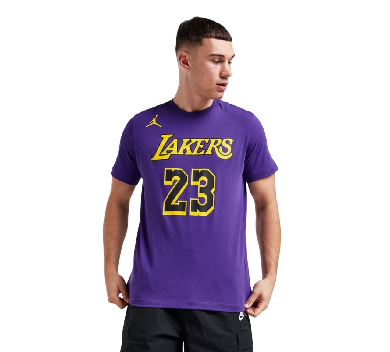 Mens Nike Air Jordan Statement Jersey NBA Lebron James Lakers T-Shirt Purple