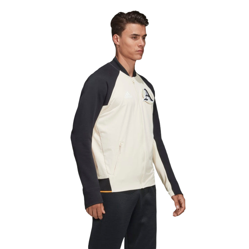 Mens Adidas VRCT Varsity Collegiate Zipup Jacket Linen/Black
