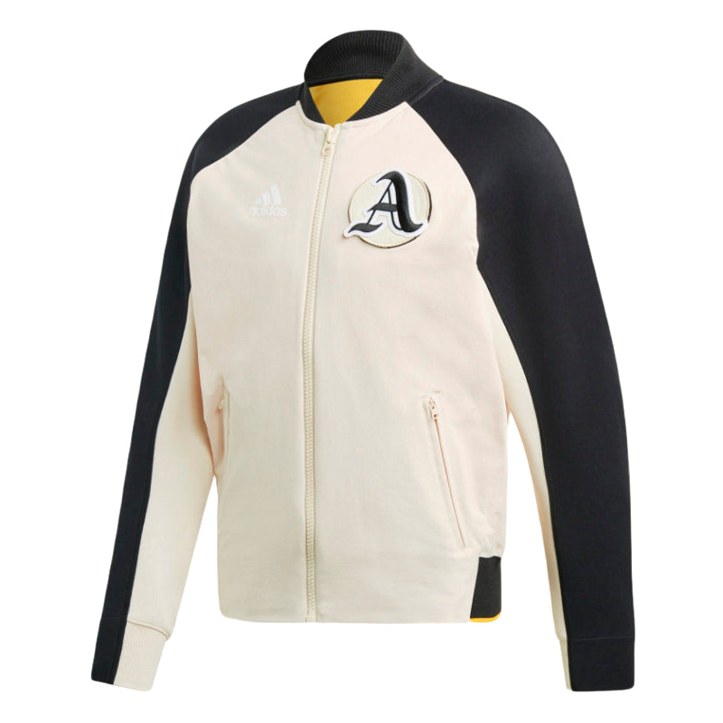 Mens Adidas VRCT Varsity Collegiate Zipup Jacket Linen/Black