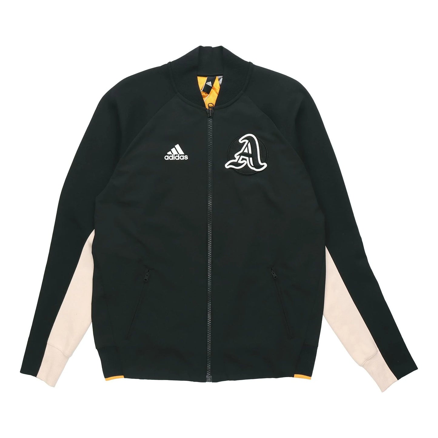 Mens Adidas VRCT Varsity Collegiate Zipup Jacket Black/Black/Real Gold
