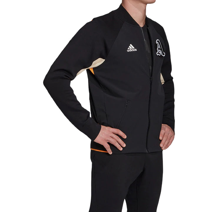Mens Adidas VRCT Varsity Collegiate Zipup Jacket Black/Black/Real Gold