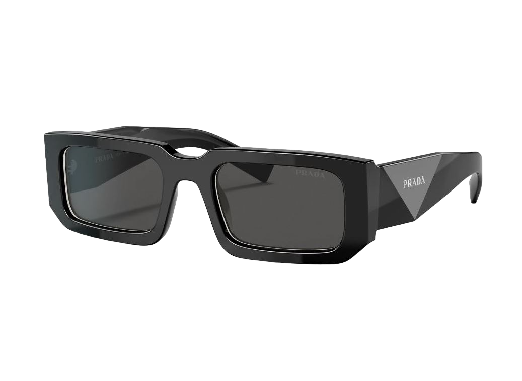 Mens Prada PR06YS Sunglasses Black/White / Dark Grey