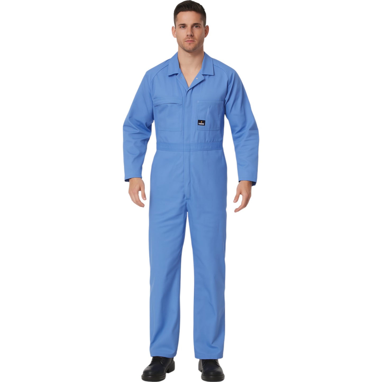 Mens Hard Yakka Cotton Lightweight Drill Coverall Blue Medit