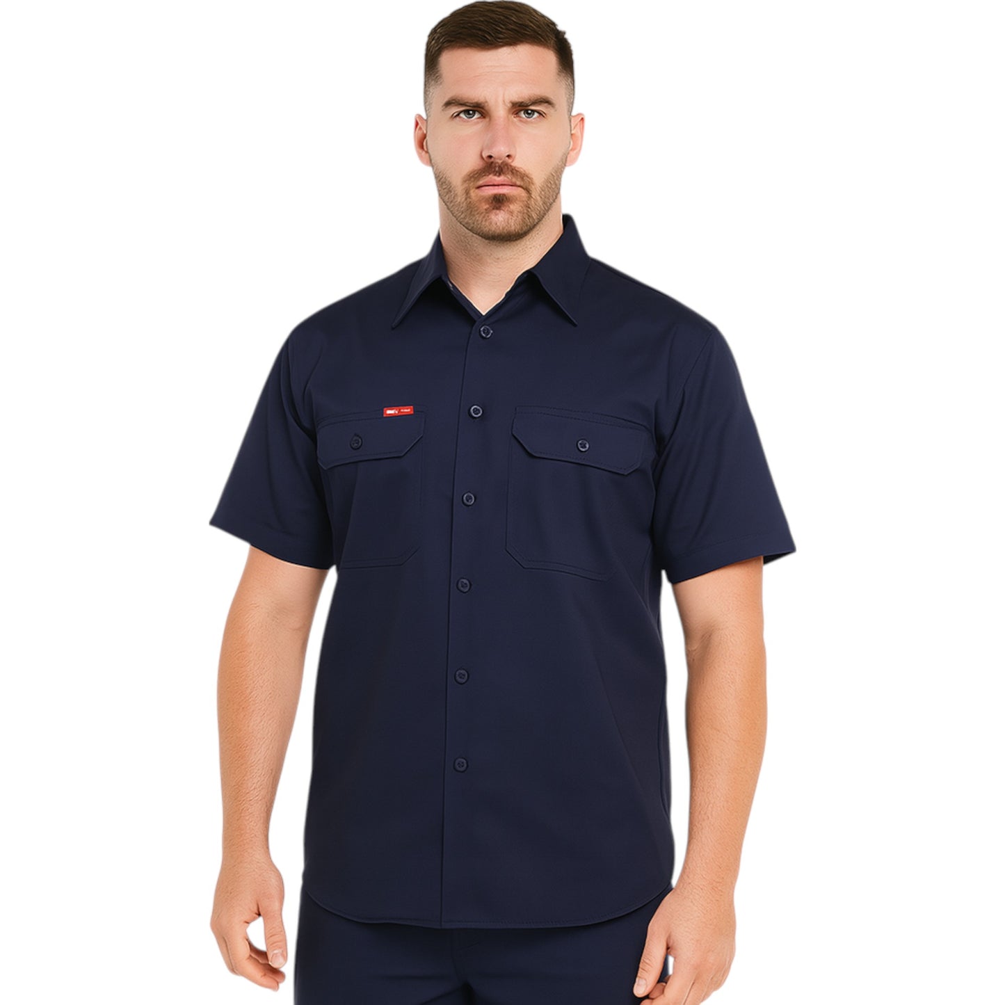 Mens Hard Yakka Lightweight Drill Ventilated Shirt Navy