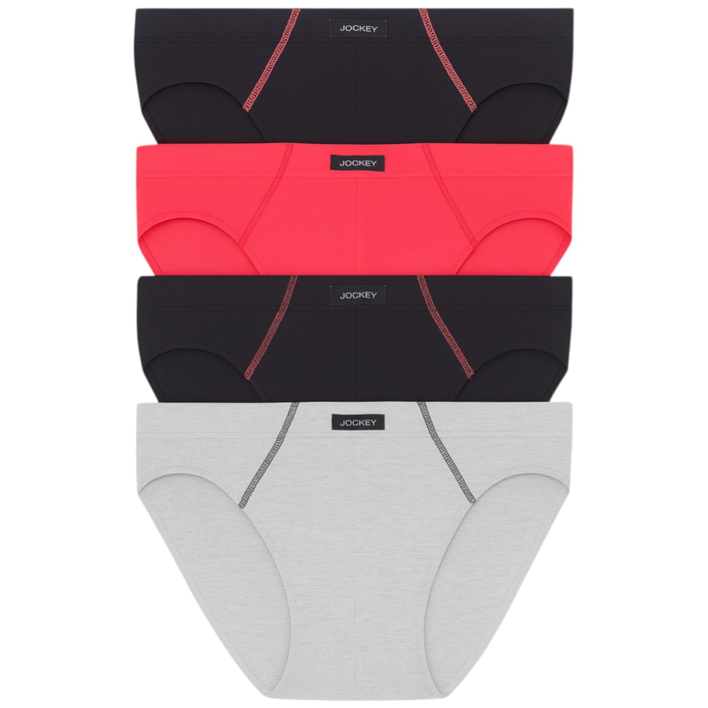 8 Pack Mens Jockey Cotton Briefs Underwear Black/Grey/Red