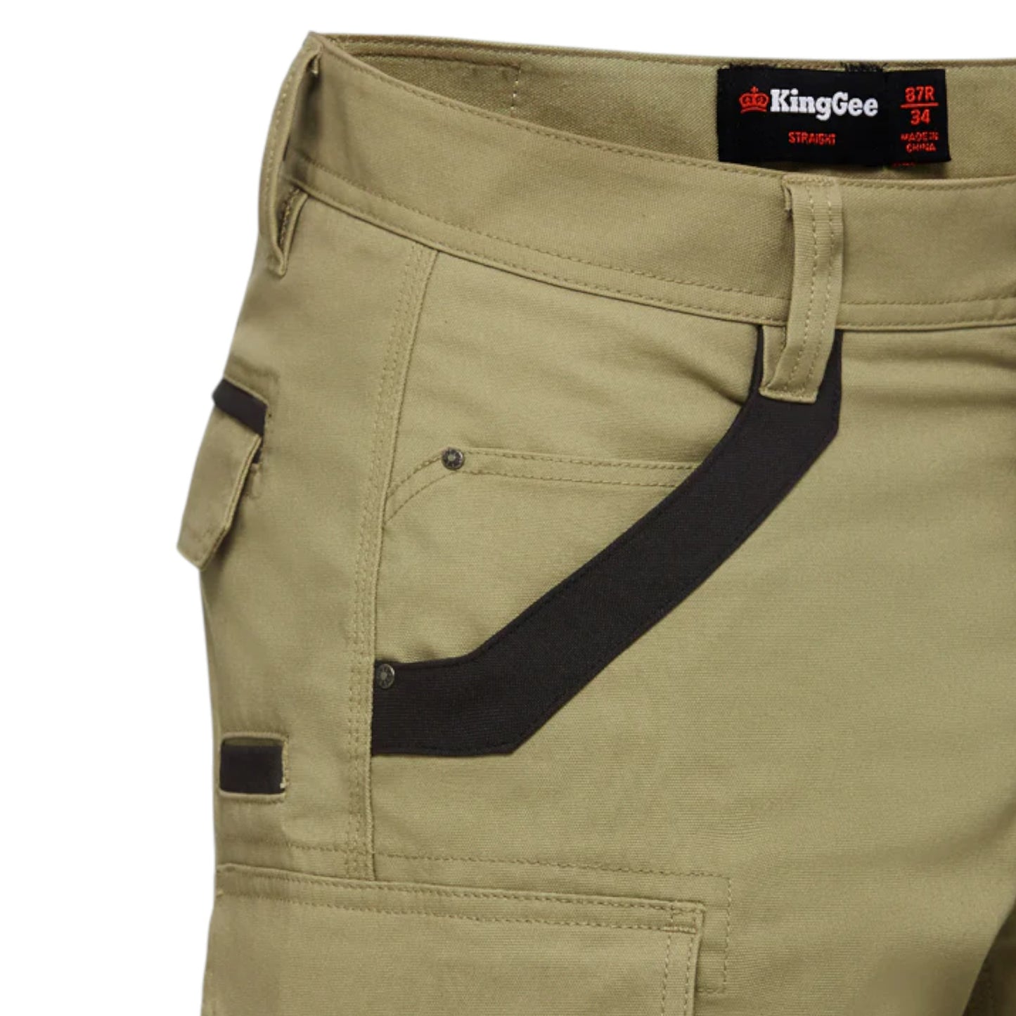 Mens KingGee Tradies Utility Cargo Shorts Khaki