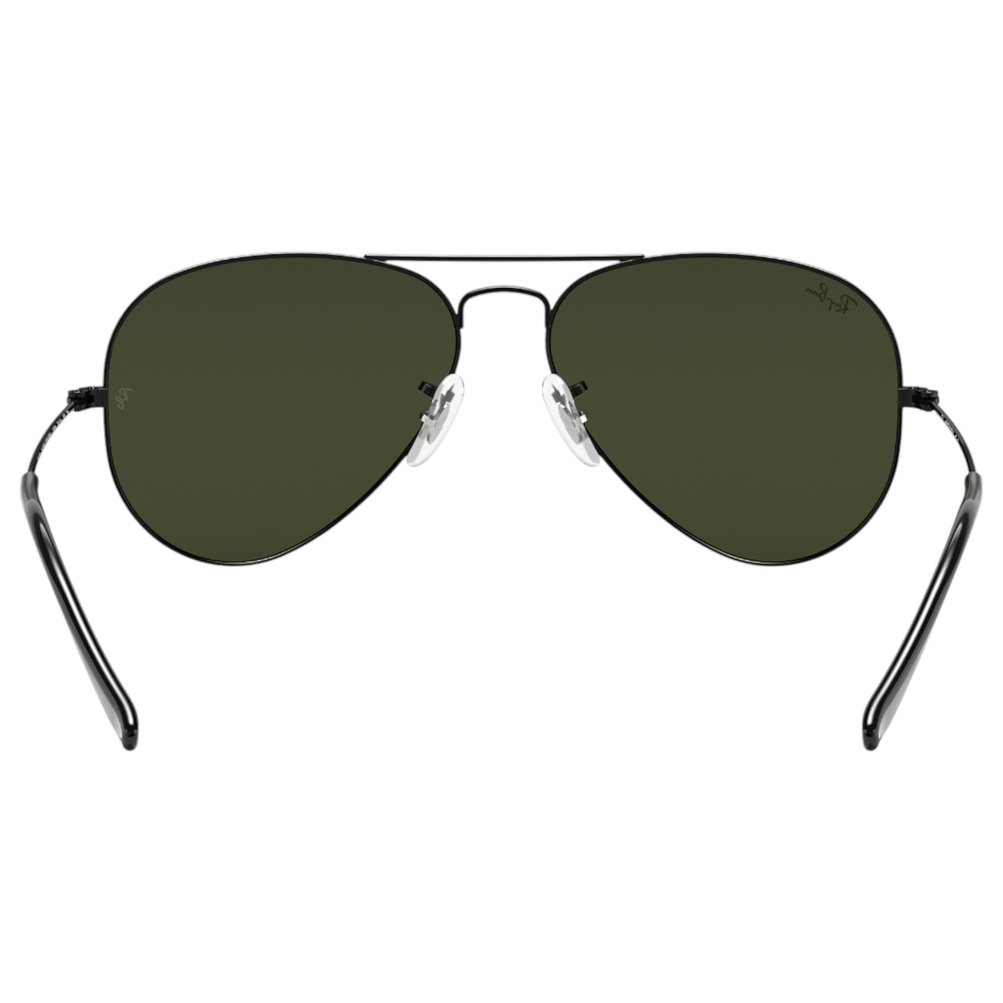 Mens Ray-Ban Aviator RB3025 Sunglasses Polished Black/ Green