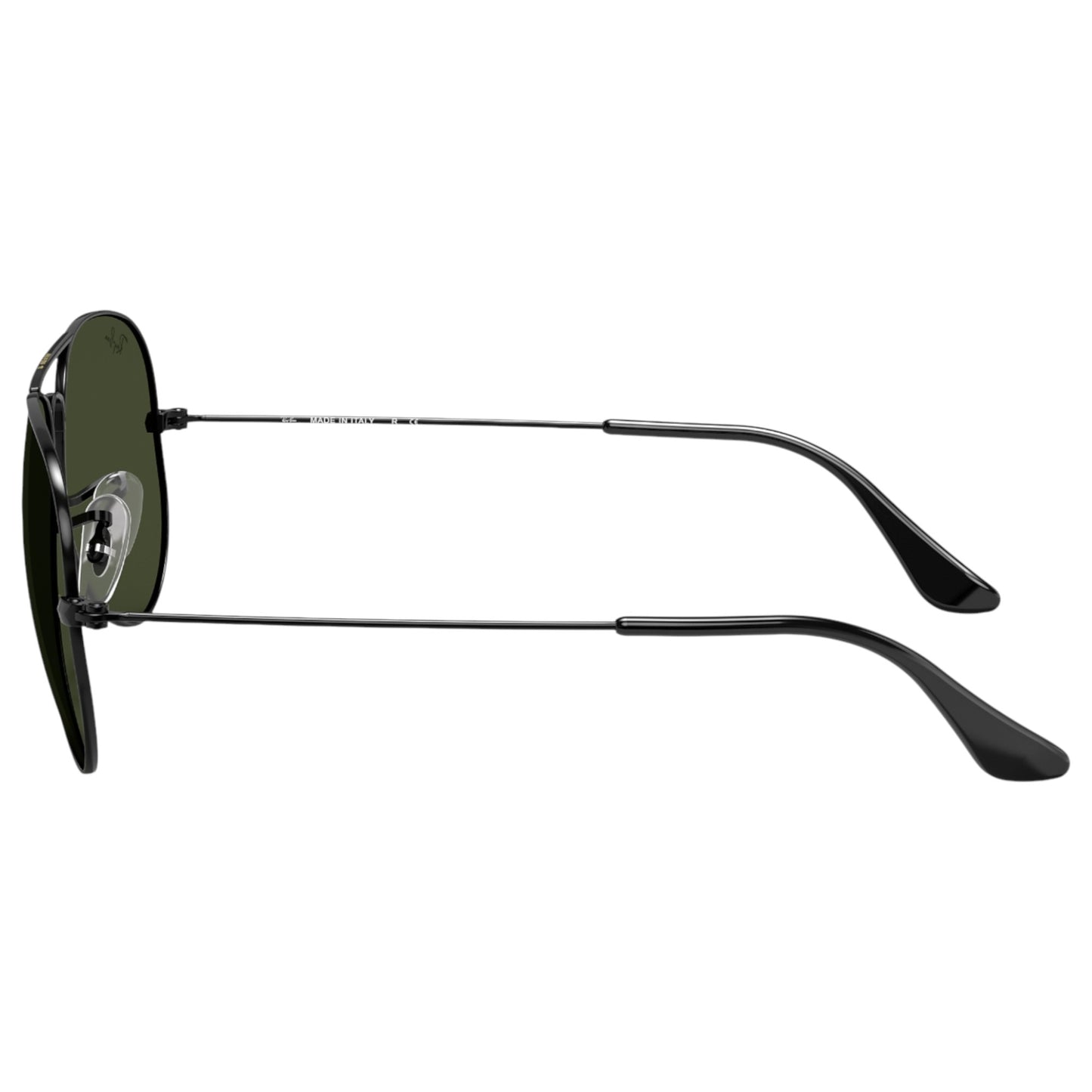 Mens Ray-Ban Aviator RB3025 Sunglasses Polished Black/ Green