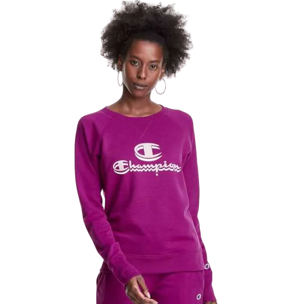 Womens Champion Powerbend Crew Neck Jumper Venture Pink