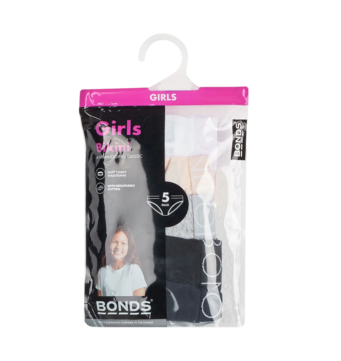 5 Pack Kids Girls Bonds Bikini Briefs Underwear Multi